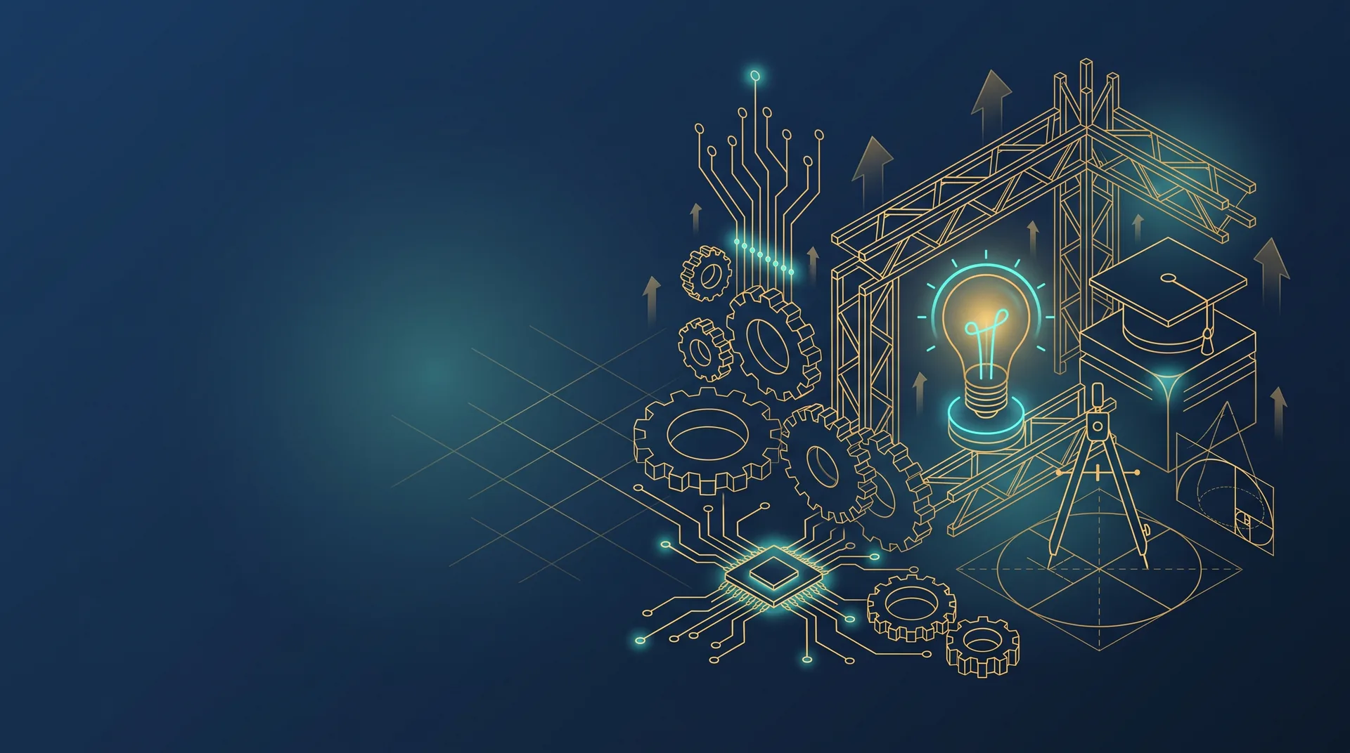 Admissions 2570 — isometric engineering and creative design illustration